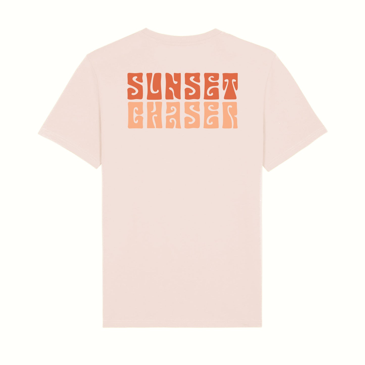 Fear The Ordinary candy pink premium organic cotton t-shirt with a Sunset Chaser back print