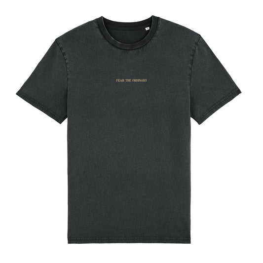 Embroidery Logo Washed Tee Black