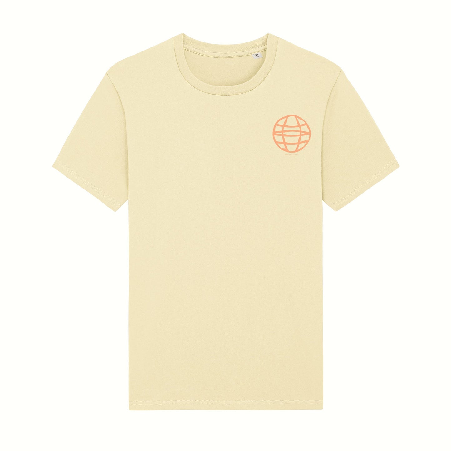 Fear The Ordinary cream premium organic cotton t-shirt with a Sunset Chaser front print.