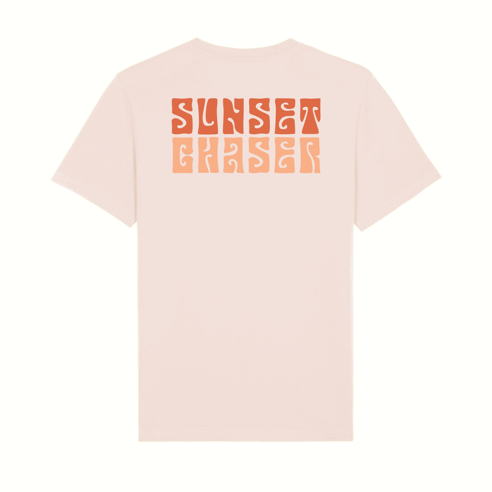 Fear The Ordinary candy pink premium organic cotton t-shirt with a Sunset Chaser back print 